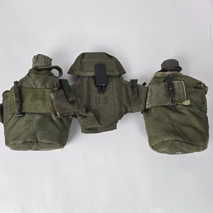 2 US-Militär 1 Quart Kantine mit Canvas Taschenhalter am Dienstgürtel - Bild 1 von 9