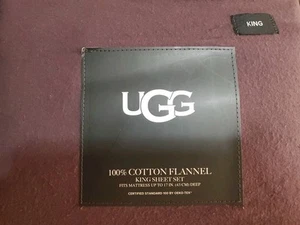 UGG 100 % BAUMWOLLE FLANELL KING LAKEN SET [BRAUN] LODGE IN FARBE passt 17"  - Bild 1 von 4
