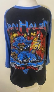 Vintage Van Halen Diver Down Tour Shirt schwarz/blau Baseball T Einzelnaht 80er - Bild 1 von 13
