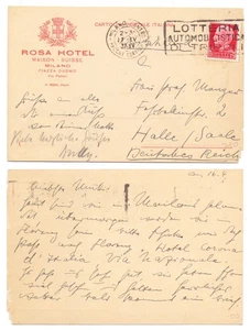 130642 - Postkarte Rosa Hotel - Milano 17.4.1937 nach Halle/Saale - Bild 1 von 1