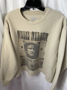 Girls In Action Willie Nelson Crop Sweatshirt Size Medium See Pics Details - Picture 1 of 3