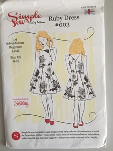 # EINFACHES SCHNITTMUSTER - #003 - "THE RUBY DRESS" - GR. 8 - 18 - UNBENUTZT - Bild 1 von 4