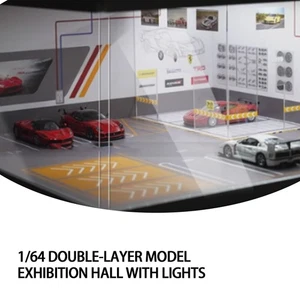 Diorama 1/64 Garage Model LED Light Parking Lot Showroom Scene Display Model - Picture 1 of 14