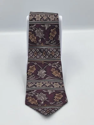 Bugatti Hecho en EE. UU. 100 % Seda Tonos Terrosos Granate/Marrón  Foto 1 de 4