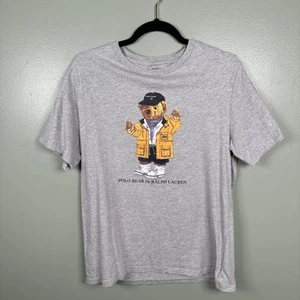 Polo Bear by Ralph Lauren Polo Sport Hat Bear Wearing Raincoat Sz XL 18-20 Shirt - Picture 1 of 6