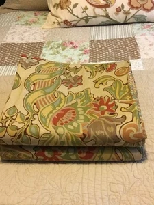 Pottery Barn Simone Floral Curtain Panels (2) - 50"x 96” Linen Blend, Lined - Picture 1 of 7