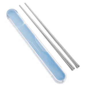 Reusable Metal Chopsticks With Case Stainless Steel Chopsticks Travel Silverware - Picture 1 of 10