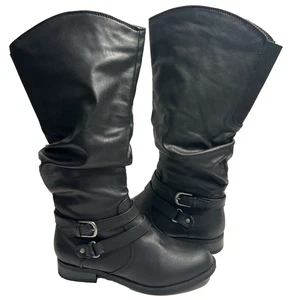 Jacklyn Smith Erica Women's Size 8 W Black High Riding Slouch Boots Shoes - Picture 1 of 9