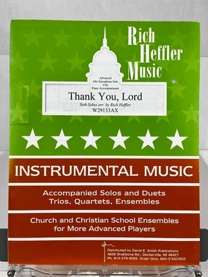 Rich Heffler Thank You Lord Sheet Music Instrumental Alto Saxophone Solo - Image 1 of 4