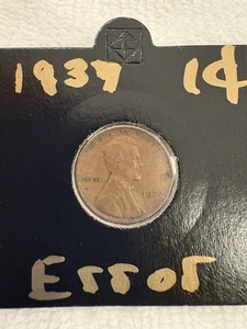 1937 Wheat Penny Error - Picture 1 of 5