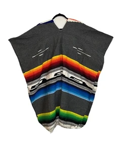 VTG Mexican Blanket Wool Poncho Festival Boho Hippie Unisex One Size - Bild 1 von 13