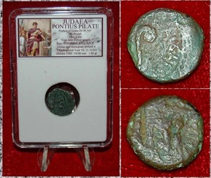 Ancient Coin Judaea PONTIUS PILATE Bronze Prutah Wreath and Lituus 31-32AD - Picture 1 of 4