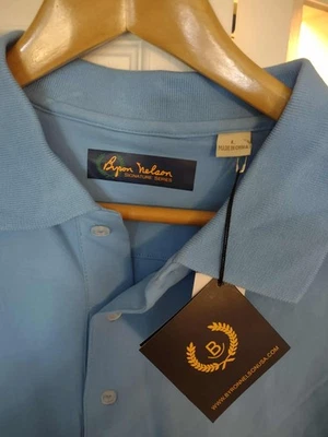 Camisa polo de golf Byron Nelson Signature Series azul manga larga para hombre talla L nueva con etiquetas Foto 1 de 4