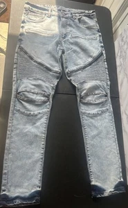 Refinery Republic Design Lab Mens Blue Jeans Grunge Acid Wash Tie Dye Sz 32 - Picture 1 of 13