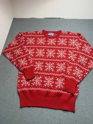 Suéter De Colección Para Hombre Rojo Isla Feria Copos de Nieve Navidad Grande Foto 1 de 4