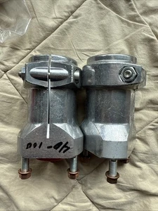 2 Freeline cast hubs 40mm x 100 mm flange nuts, washers + center ring NEW - Picture 1 of 5