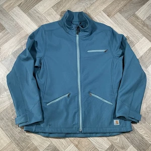 Carhartt Softshell Jacket – Teal Blue – Windproof Fleece-Lined – Size L (12-14) - Picture 1 of 8
