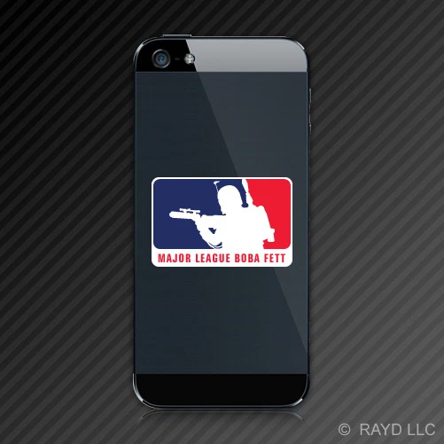 (2x) Major League Boba Fett Cell Phone Sticker Decal Self Adhesive Mobile - Image 1 of 1