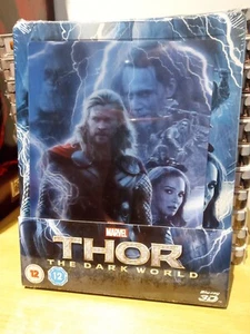 Thor: The Dark World 3D Blu Ray Steelbook w/ Lenticular Cover UK Release *NEW* - Picture 1 of 2
