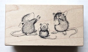 Hausmaus FAMILIENGEFÜHL Mudpie Monica Muzzy 1999 Stampa Rosa Gummistempel - Bild 1 von 3