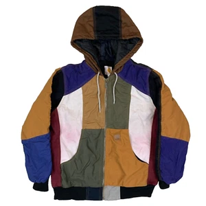 Carhartt Reworked Hooded Duck Canvas Quilt Lined Work Jacket Men's Size Fits M/L - Bild 1 von 21