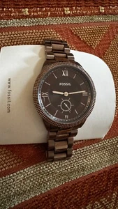 Fossil Armbanduhr Edelstahl Damen Uhr Braun / Rose´ Neuwertig - Bild 1 von 11