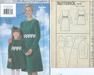 B 5216 sewing pattern Mother Daughter DRESSES mom sizes 6-18 girl 2-6X sew UNCUT - Picture 1 of 1