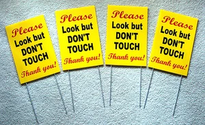 4 Please Look But DON'T TOUCH Plastic Coroplast Signs  for your Classic Car - Picture 1 of 1