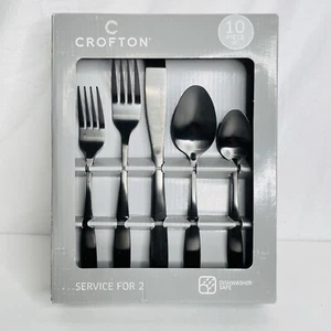 NEU Aldi Crofton 10-teiliges schwarzes Besteck Set Service für 4 Neu ab 2021 - Bild 1 von 3