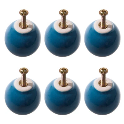 6x Ceramic Door Knobs Cupboard Cabinet Drawer Round Ball Furniture Pull Handle - Image 1 of 4