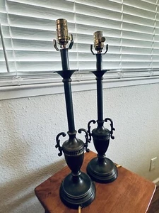 Pair Of 2 VTG STIFFEL Trophy Brass Lamps 24” Tall - Picture 1 of 14