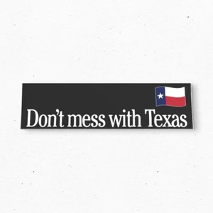 Don't mess with TEXAS Black Bumper Sticker - Tourism USA Vintage Style Vinyl 90s - Imagen 1 de 4