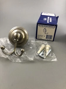 Better Home Products Dolores Park IV Collection Nickel Double Hook 6002SN VA1 - Picture 1 of 6
