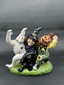 Pacific Rim Halloween Ceramic Light Up Dancing Ghost witch pumpkin figures - Picture 1 of 11
