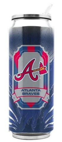 Atlanta Braves Stainless Steel 16.9oz Thermo Can [NEW] MLB Mug Tumbler Coffee Cover