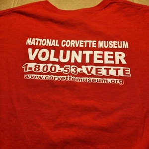 National Corvette Museum Volunteer Red Shirt Men’s Large Logo - Picture 1 of 8