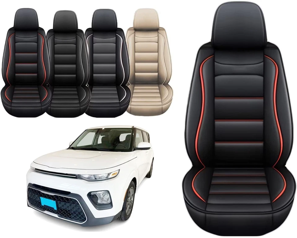 Almohadilla de cojín de cuero Fuax para 2 asientos delanteros de coche apta para Kia Soul 2020-2022 Foto 1 de 1