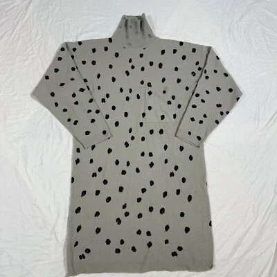 Vestido Turnover Mujer Extra Grande Suéter Cuello Alto Corderos Lana Lunares Bolsillo Foto 1 de 4