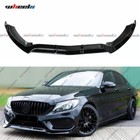 For Mercedes C Class AMG Line C43 Front Splitter Spoiler Lip W205 C205 Glossy UK