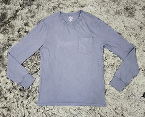 J. Crew T-Shirt Men's Small Blue Gray Garment Dyed Slub Cotton Yarns Long Sleeve - Picture 1 of 15