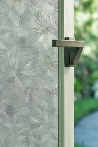 New 24x36 ELM Leaves Etched Glass Privacy Static Cling Window Film - Picture 1 of 4