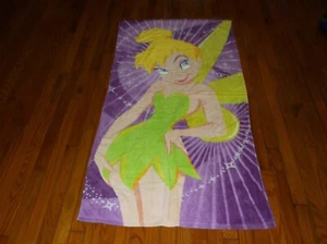 Disney Store Tinkerbell Official Beach / Bath Towel 100% Cotton 30" x 60" EUC - Picture 1 of 8
