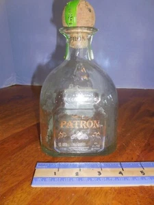 Patron beschriftet 1,75 L/1 Qt Flasche/Dekanter mit Korken, leer - B - Bild 1 von 3