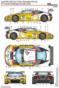 LB Production 1/24 Audi R8 LMS Evo Sainteloc Racing WCE 2020 Decal Sheet LB24063 - Bild 1 von 4