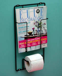 Toilettenpapierhalter & Zeitschriften Halter 2in1 Klopapier WC Zeitungsständer - Bild 1 von 2