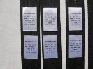 PORSCHE 911 classic. T,E,S, RS Repa Seatbelt labels 1968- 1973. - Picture 1 of 1