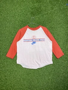 Vintage Nike Shirt Mens Large Raglan Sleeve Baseball Tee Masters Grand Prix 90s - Picture 1 of 13