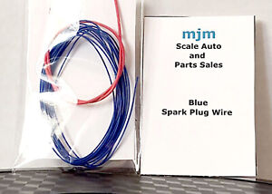 6 Feet Blue Spark Plug Wire 1/24 1/25 Scale Models With Red Boot Material 