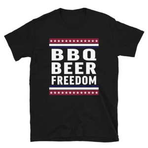 BBQ Beer Freedom USA America 2020 American Men design T-shirt - Picture 1 of 3
