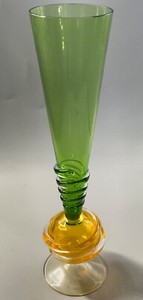 CARLO MORETTI  MURANO ITALY  1995 ART GLASS CHAMPAGNE FLUTE